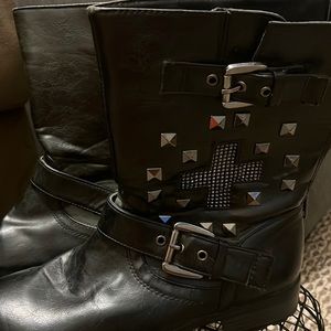 Black studded/rhinestone boot